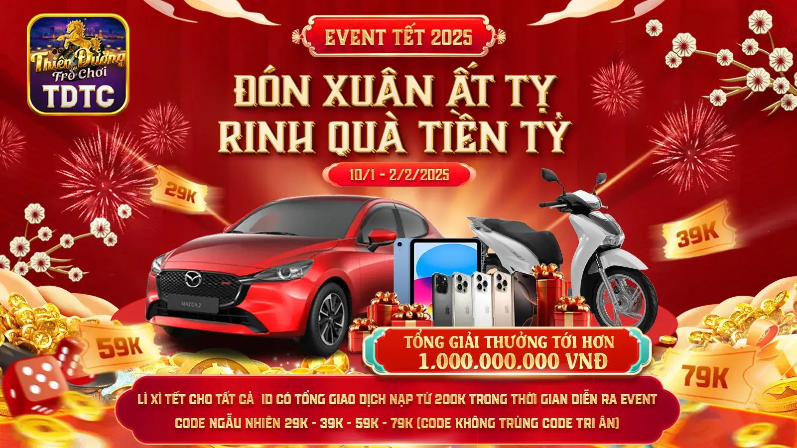 Đoán xuân ất tỵ rinh quà tiền tỷ